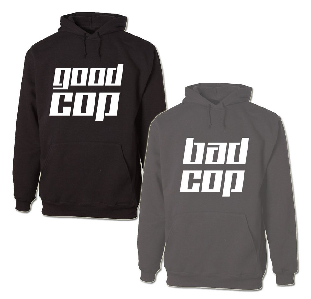 G-graphics Hoodie Good Cop & Bad Cop (Partner- / Paar-Set, Einzelteile zum selbst zusammenstellen) Aufdruck auf der Vorderseite von G-graphics