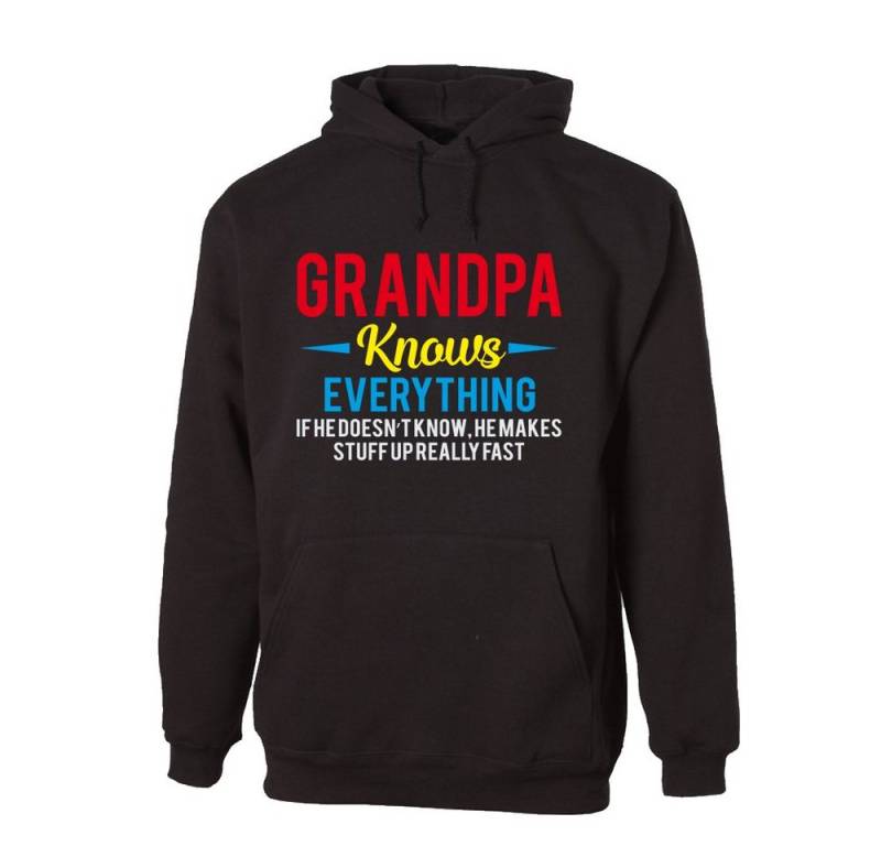 G-graphics Hoodie Grandpa knows everthing mit trendigem Frontprint mit Spruch zum Vatertag von G-graphics
