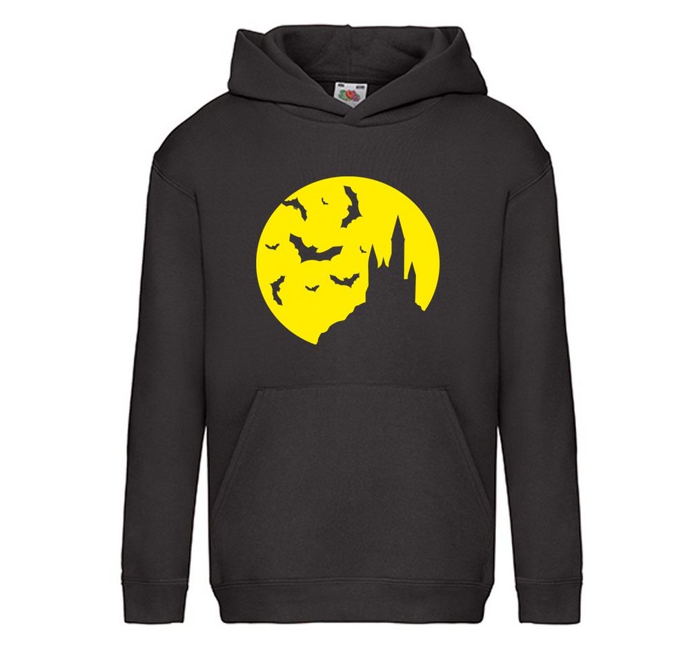 G-graphics Hoodie Gruselschloss mit Mond & Fledermäusen Kinder Hoodie / Kapuzenpullover mit gruseligem Motiv zu Halloween von G-graphics