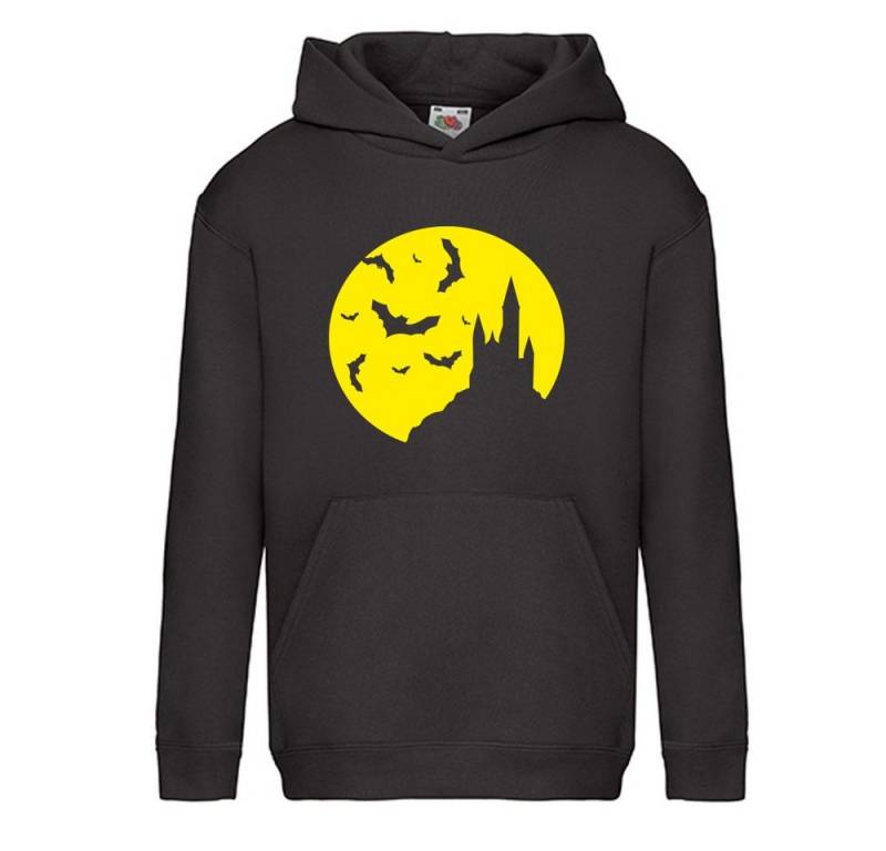 G-graphics Hoodie Gruselschloss mit Mond & Fledermäusen Kinder Hoodie / Kapuzenpullover mit gruseligem Motiv zu Halloween von G-graphics
