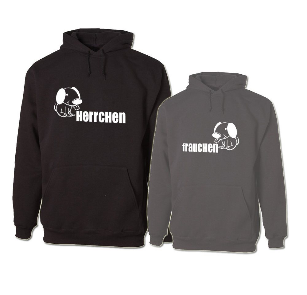 G-graphics Hoodie Herrchen & Frauchen (Partner- / Paar-Set, Einzelteile zum selbst zusammenstellen) Aufdruck auf der Vorder- oder Rückseiteseite wählbar von G-graphics