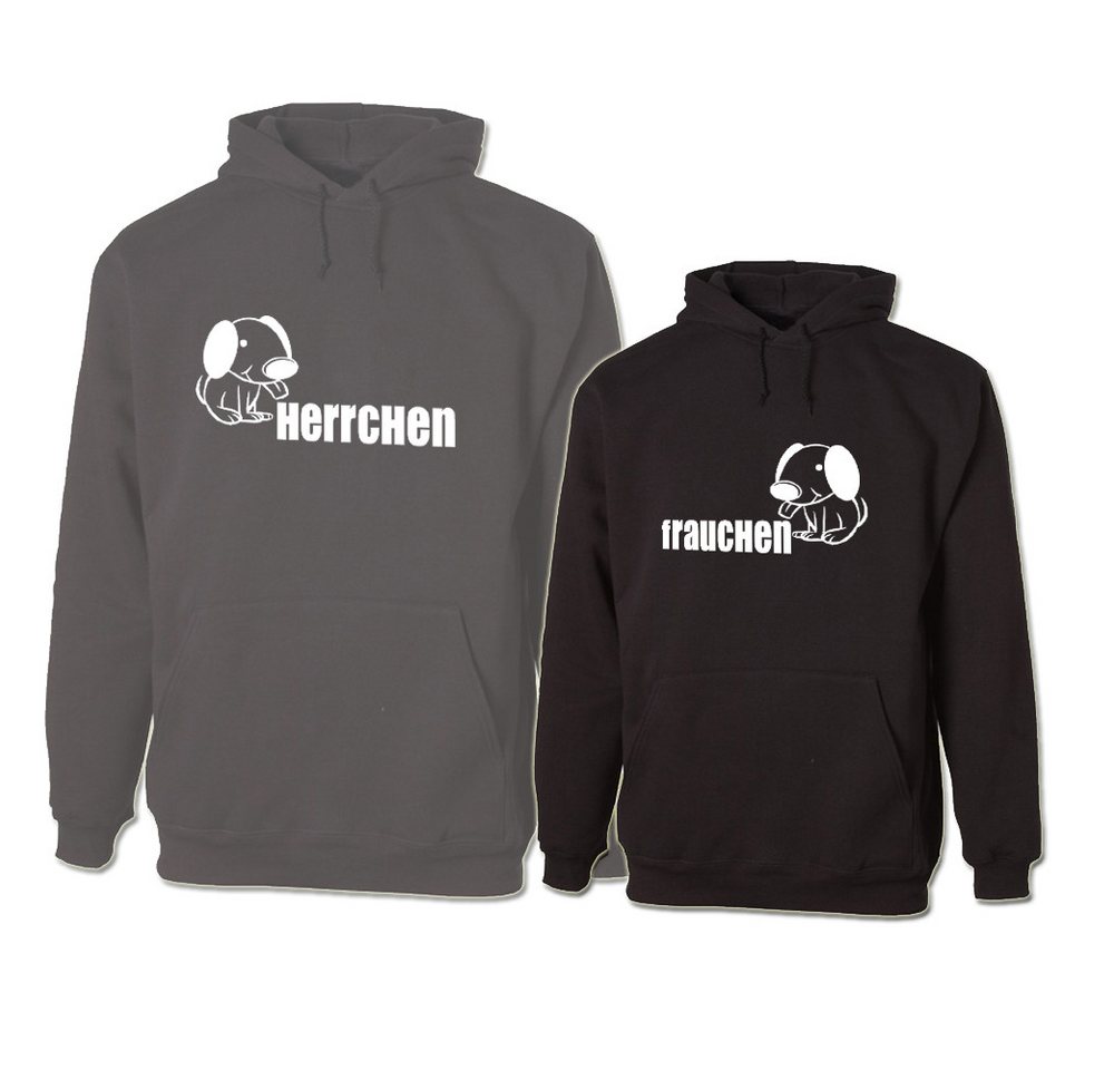 G-graphics Hoodie Herrchen & Frauchen (Partner- / Paar-Set, Einzelteile zum selbst zusammenstellen) Aufdruck auf der Vorder- oder Rückseiteseite wählbar von G-graphics