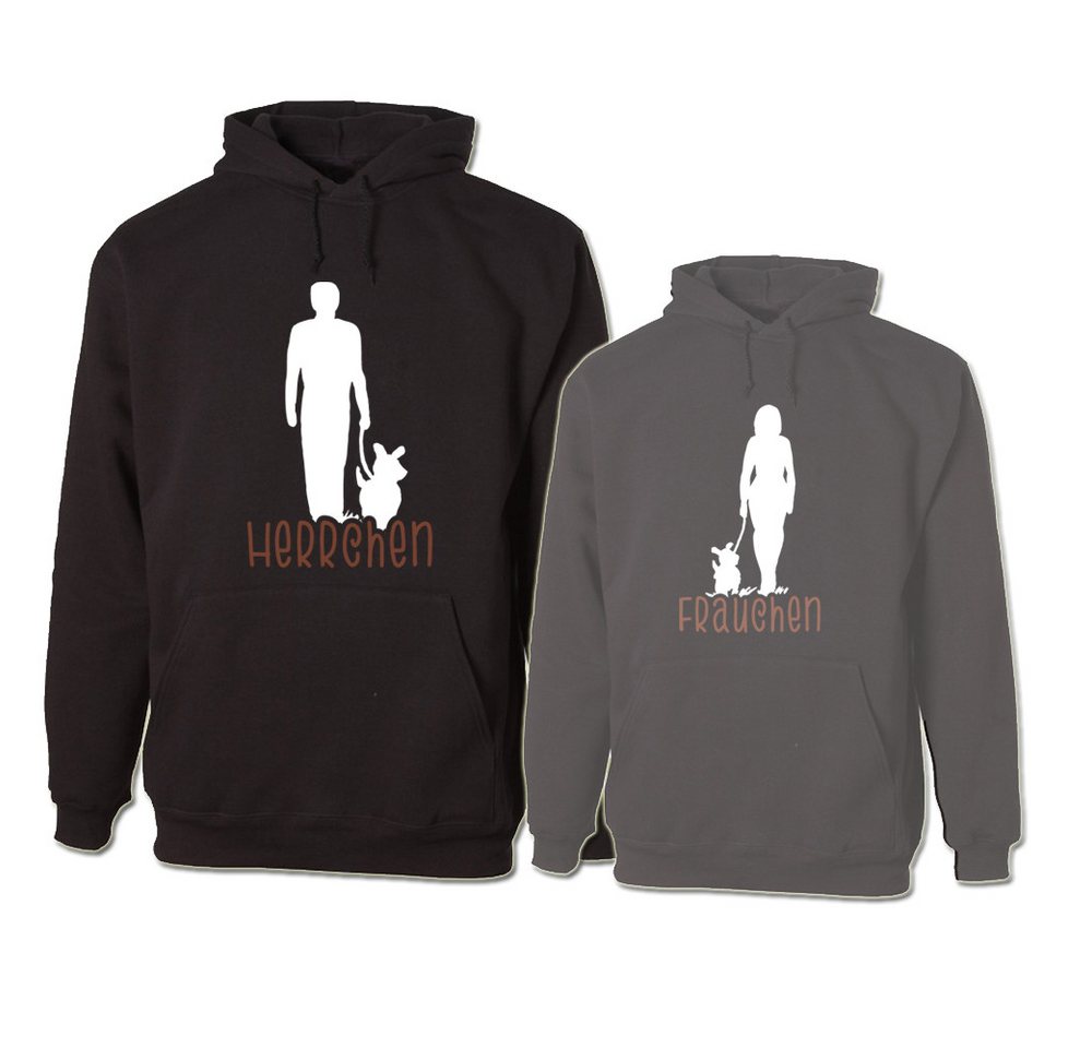 G-graphics Hoodie Herrchen & Frauchen (Partner- / Paar-Set, Einzelteile zum selbst zusammenstellen) Aufdruck auf der Vorder- oder Rückseiteseite wählbar von G-graphics