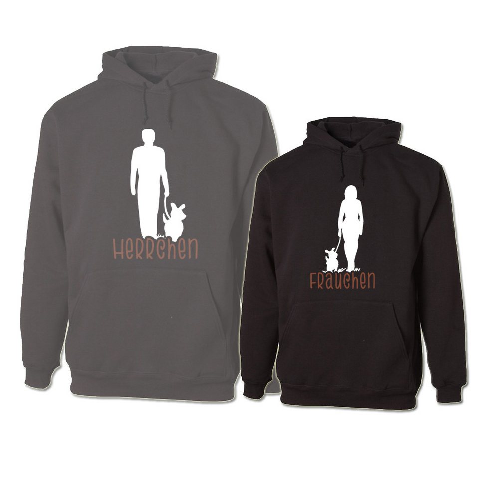 G-graphics Hoodie Herrchen & Frauchen (Partner- / Paar-Set, Einzelteile zum selbst zusammenstellen) Aufdruck auf der Vorder- oder Rückseiteseite wählbar von G-graphics