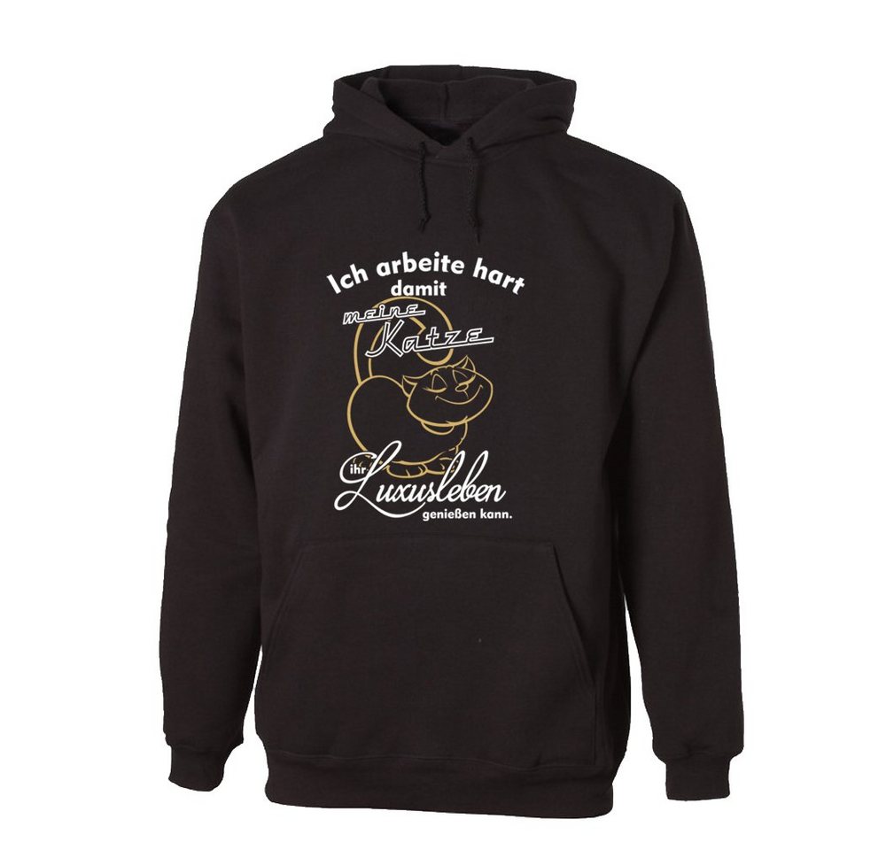 G-graphics Hoodie Ich arbeite hart, damit meine Katze Ihr Luxusleben genießen kann. Unisex mit trendigem Frontprint mit Spruch für Katzenliebhaber von G-graphics