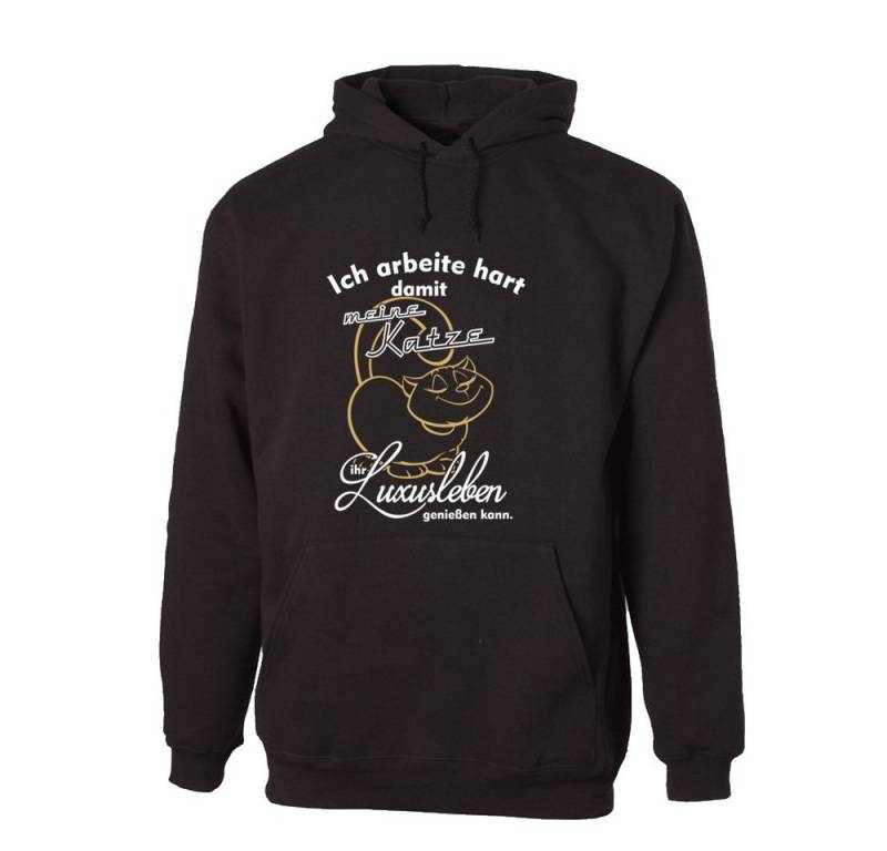 G-graphics Hoodie Ich arbeite hart, damit meine Katze Ihr Luxusleben genießen kann. Unisex mit trendigem Frontprint mit Spruch für Katzenliebhaber von G-graphics