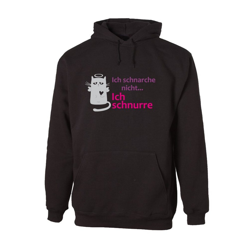 G-graphics Hoodie Ich schnarche nicht – Ich schnurre mit trendigem Frontprint, Aufdruck auf der Vorderseite, Spruch/Sprüche/Print/Motiv, für jung & alt von G-graphics