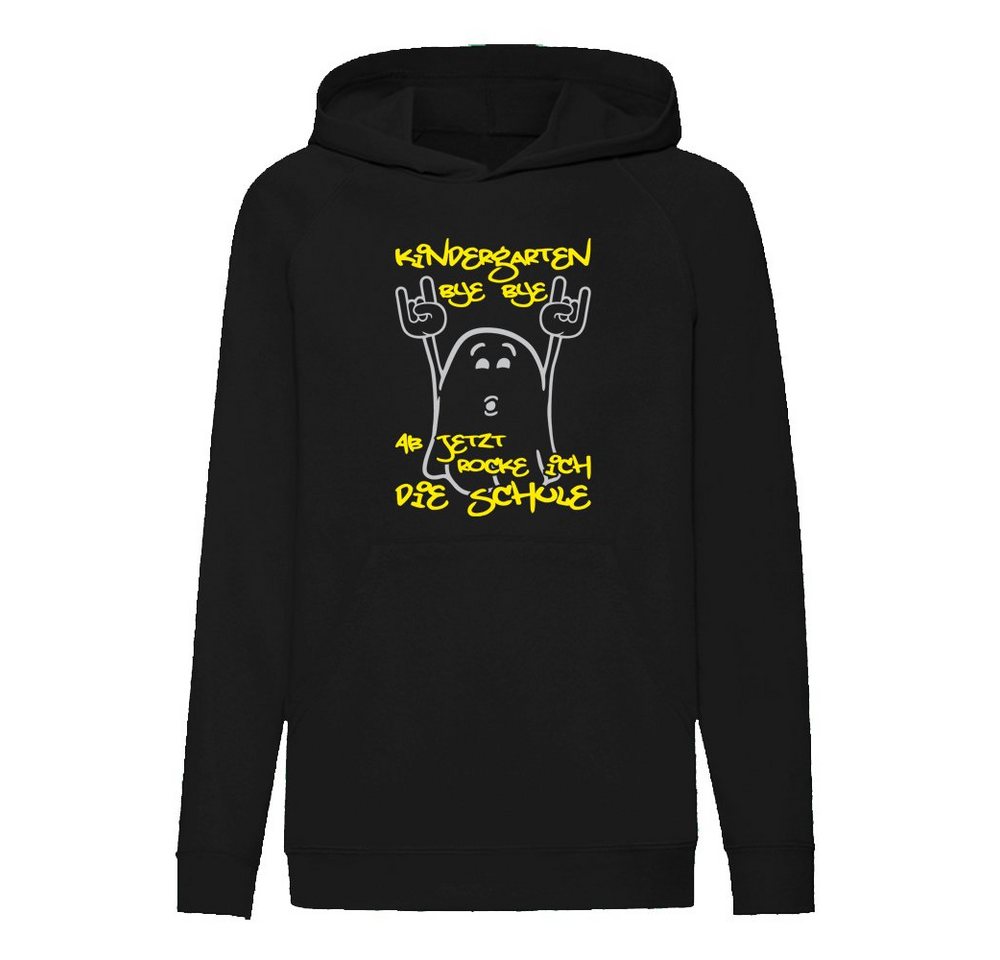 G-graphics Hoodie Kindergarten Bye bye – Ab jetzt rocke ich die Schule Kinder Hoodie / Kapuzenpullover, Mit Spruch / Sprüche / Print / Motiv von G-graphics