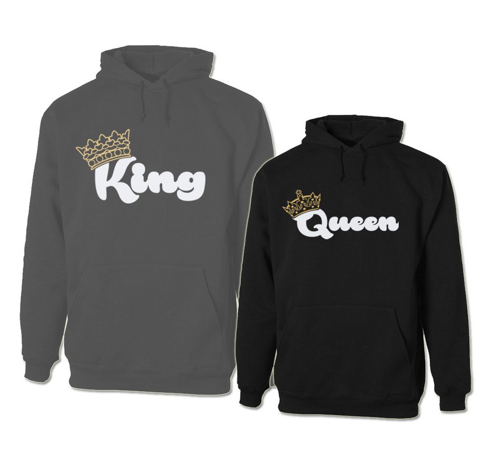 G-graphics Hoodie King & Queen (Partner- / Paar-Set, Einzelteile zum selbst zusammenstellen) Aufdruck auf der Vorder- oder Rückseiteseite wählbar von G-graphics
