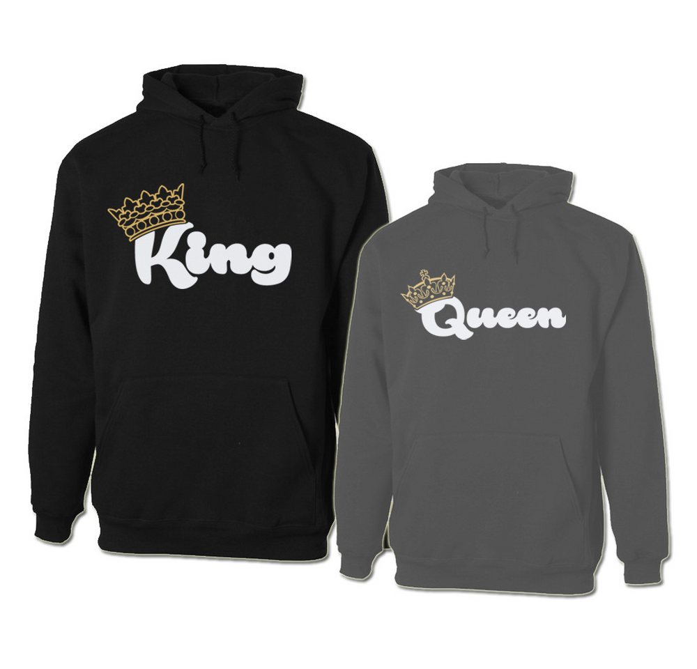 G-graphics Hoodie King & Queen (Partner- / Paar-Set, Einzelteile zum selbst zusammenstellen) Aufdruck auf der Vorder- oder Rückseiteseite wählbar von G-graphics