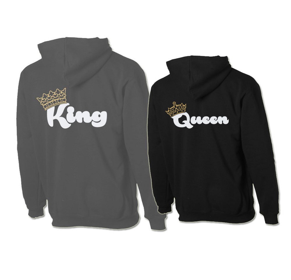 G-graphics Hoodie King & Queen (Partner- / Paar-Set, Einzelteile zum selbst zusammenstellen) Aufdruck auf der Vorder- oder Rückseiteseite wählbar von G-graphics