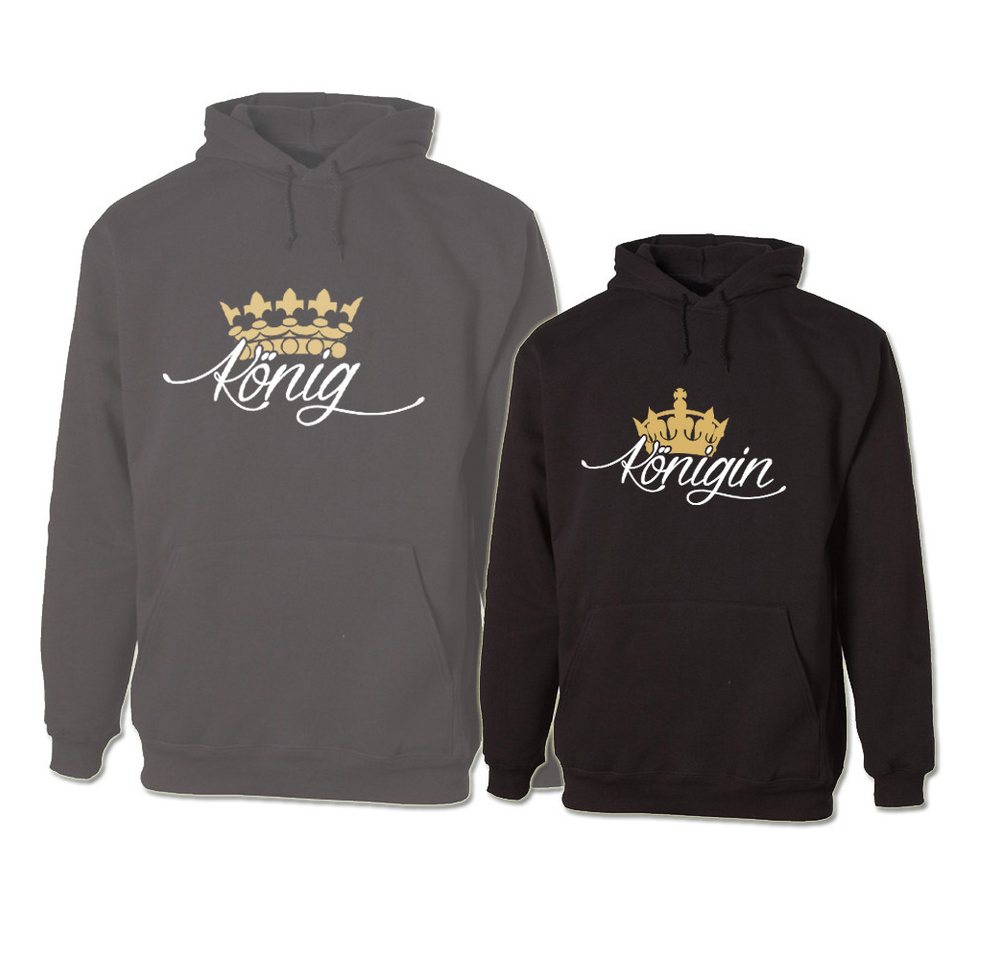 G-graphics Hoodie König & Königin (Partner- / Paar-Set, Einzelteile zum selbst zusammenstellen) Aufdruck auf der Vorder- oder Rückseite wählbar von G-graphics