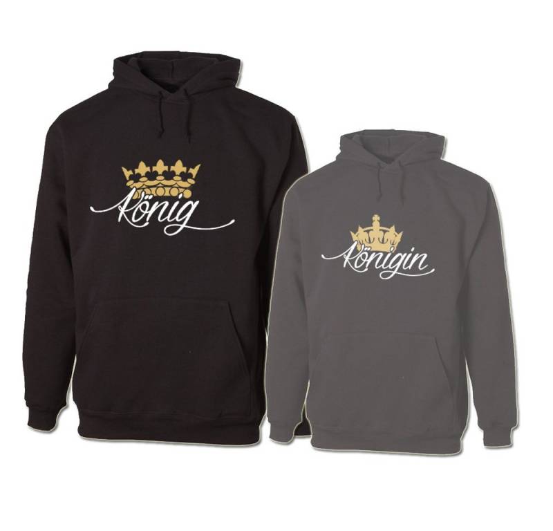 G-graphics Hoodie König & Königin (Partner- / Paar-Set, Einzelteile zum selbst zusammenstellen) Aufdruck auf der Vorder- oder Rückseite wählbar von G-graphics