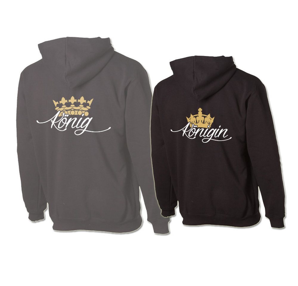G-graphics Hoodie König & Königin (Partner- / Paar-Set, Einzelteile zum selbst zusammenstellen) Aufdruck auf der Vorder- oder Rückseite wählbar von G-graphics