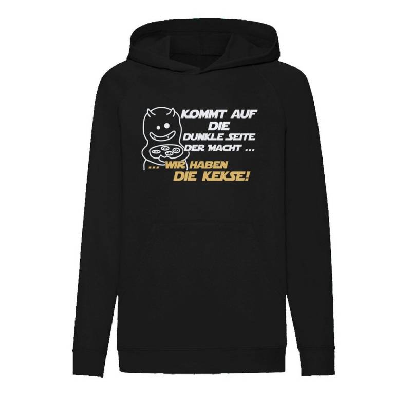 G-graphics Hoodie Kommt auf die dunkle Seite der Macht, wir haben die Kekse! Kinder Hoodie / Kapuzenpullover mit coolem Spruch als Frontprint von G-graphics