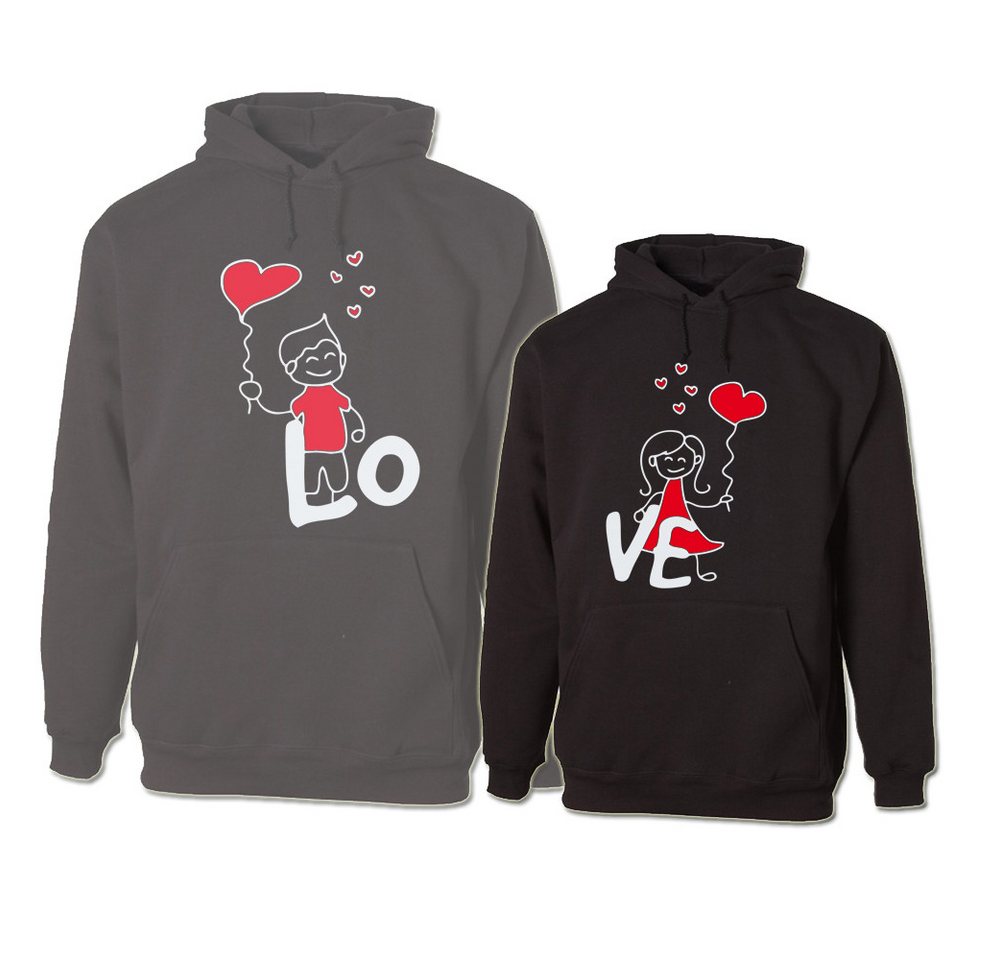 G-graphics Hoodie LO – VE (Partner- / Paar-Set, Einzelteile zum selbst zusammenstellen) Aufdruck auf der Vorder- oder Rückseiteseite wählbar von G-graphics