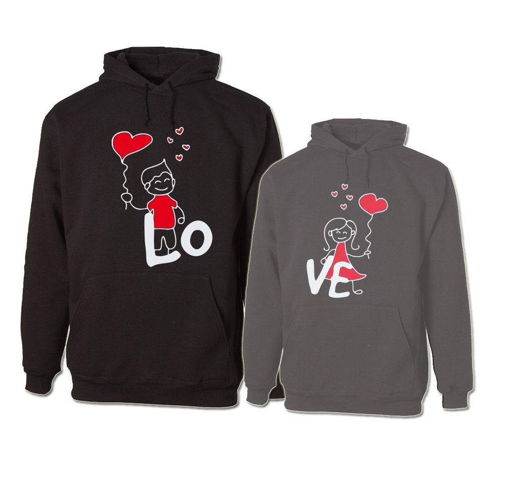G-graphics Hoodie LO – VE (Partner- / Paar-Set, Einzelteile zum selbst zusammenstellen) Aufdruck auf der Vorder- oder Rückseiteseite wählbar von G-graphics