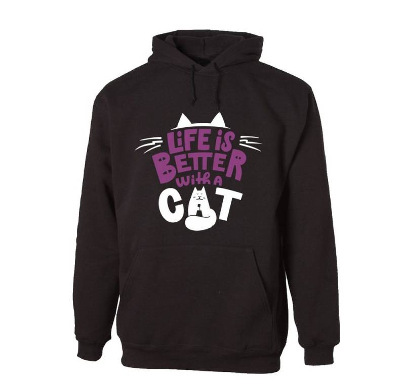 G-graphics Hoodie Life is better with a Cat Unisex mit trendigem Frontprint mit Spruch für Katzenliebhaber von G-graphics