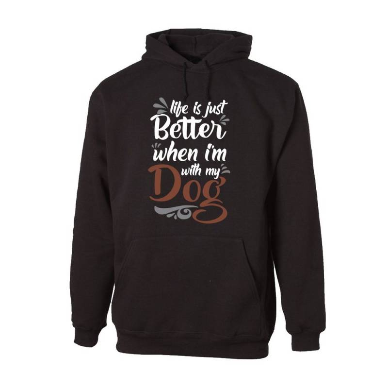 G-graphics Hoodie Life is just better when I´m with my Dog Unisex mit trendigem Frontprint für Hundeliebhaber von G-graphics