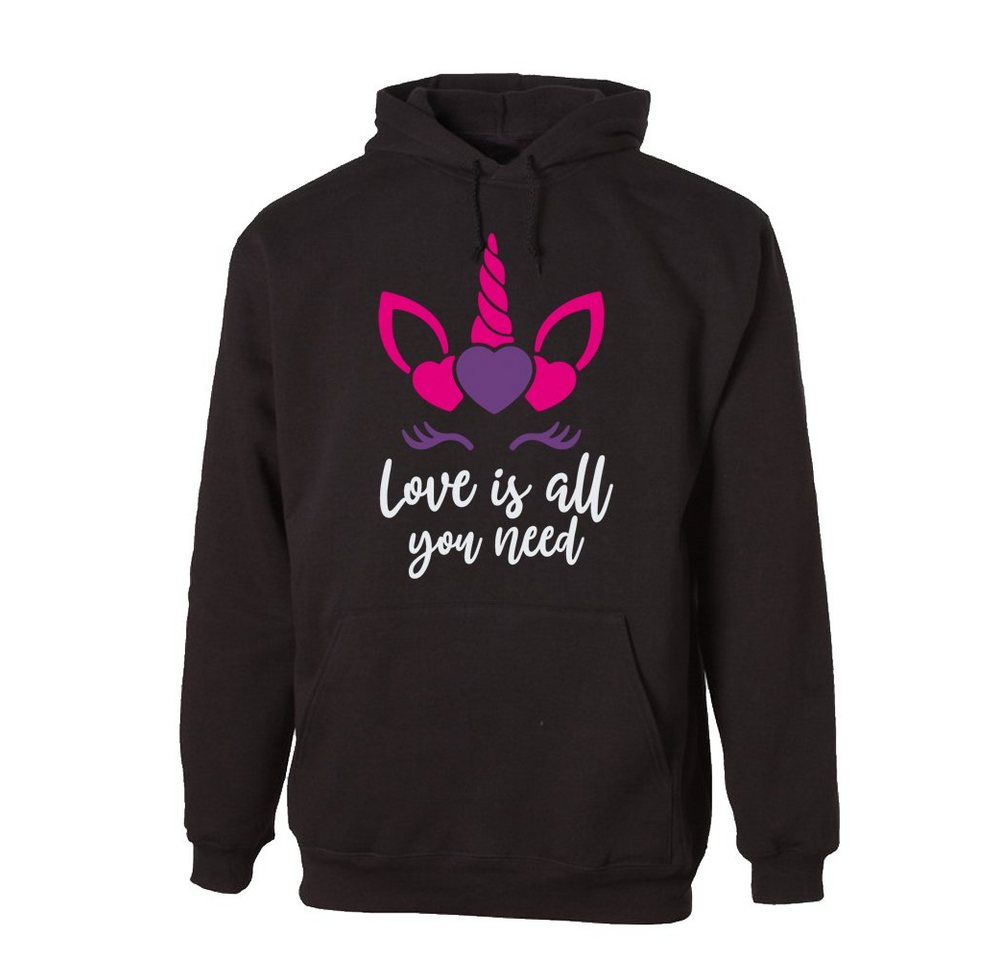 G-graphics Hoodie Love is all you need mit trendigem Frontprint, Aufdruck auf der Vorderseite, Spruch/Sprüche/Print/Motiv, für jung & alt von G-graphics