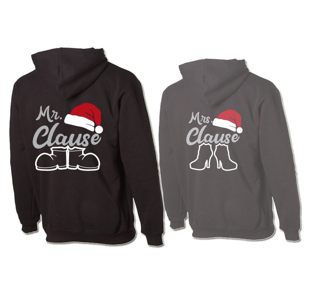 G-graphics Hoodie Mr. Clause & Mrs. Clause Paar- / Partner-Set zum selbst zusammenstellen, Aufdruck auf der Vorder- oder Rückseiteseite wählbar, Spruch/Sprüche/Print/Motiv, für Sie & Ihn von G-graphics