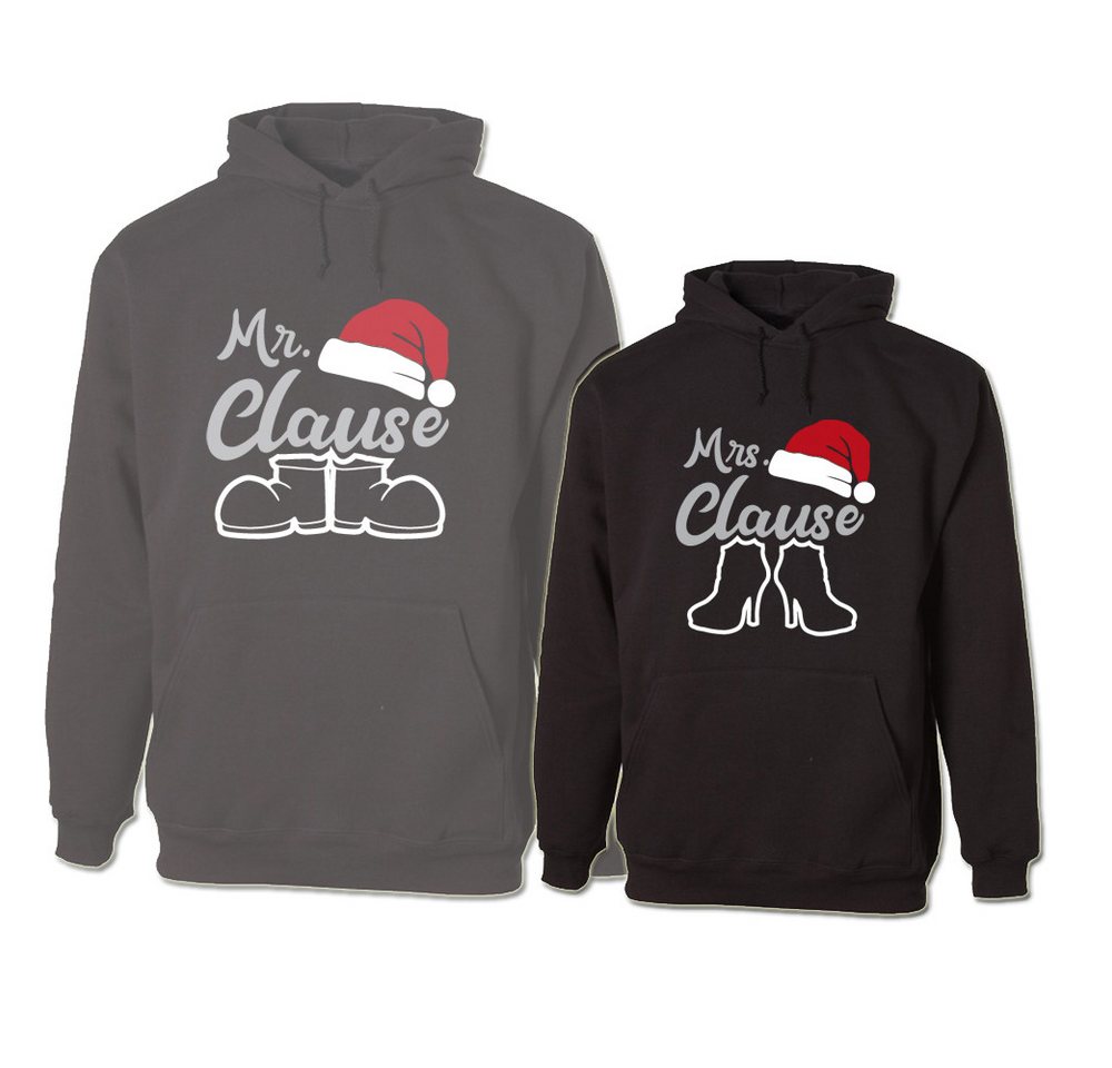 G-graphics Hoodie Mr. Clause & Mrs. Clause (Partner- / Paar-Set, Einzelteile zum selbst zusammenstellen) Aufdruck auf der Vorder- oder Rückseiteseite wählbar von G-graphics