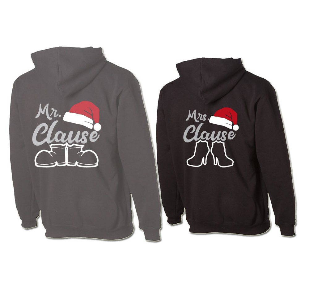 G-graphics Hoodie Mr. Clause & Mrs. Clause (Partner- / Paar-Set, Einzelteile zum selbst zusammenstellen) Aufdruck auf der Vorder- oder Rückseiteseite wählbar von G-graphics