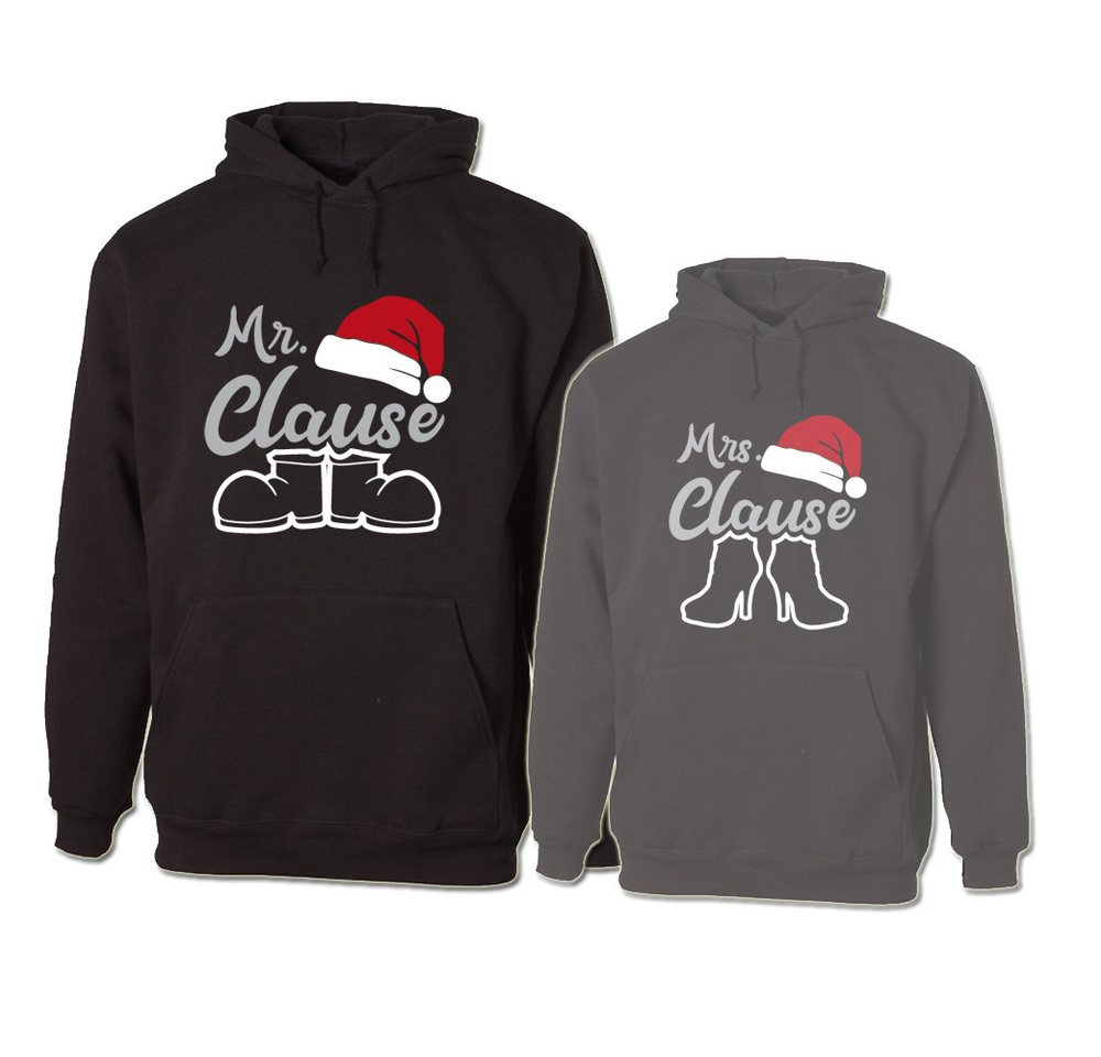 G-graphics Hoodie Mr. Clause & Mrs. Clause (Partner- / Paar-Set, Einzelteile zum selbst zusammenstellen) Aufdruck auf der Vorder- oder Rückseiteseite wählbar von G-graphics