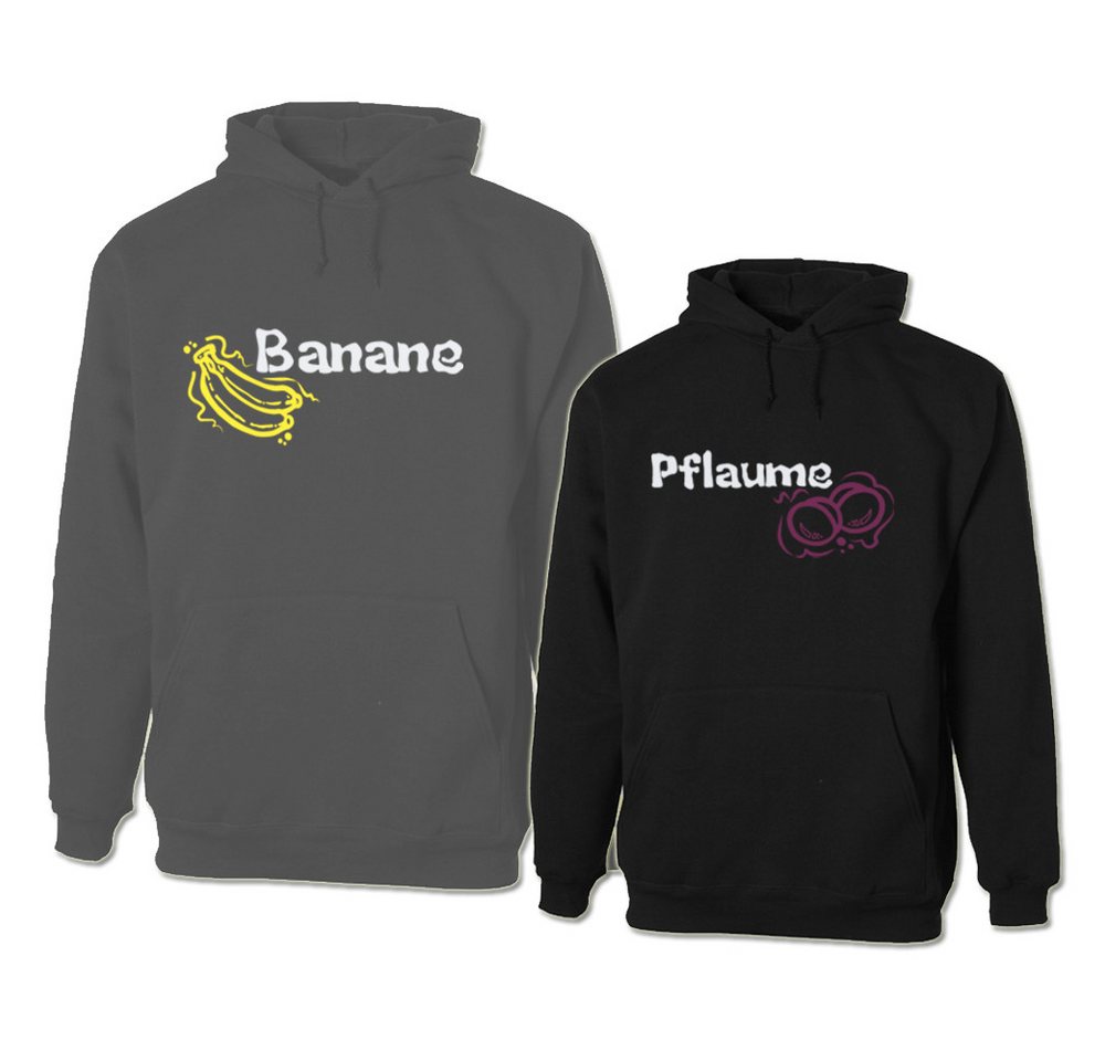 G-graphics Hoodie Pflaume & Banane (Partner- / Paar-Set, Einzelteile zum selbst zusammenstellen) Aufdruck auf der Vorder- oder Rückseiteseite wählbar von G-graphics