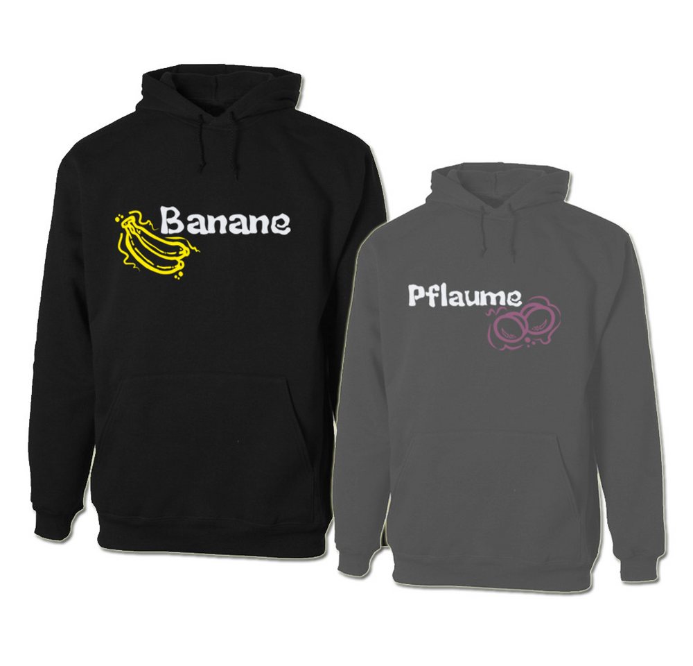G-graphics Hoodie Pflaume & Banane (Partner- / Paar-Set, Einzelteile zum selbst zusammenstellen) Aufdruck auf der Vorder- oder Rückseiteseite wählbar von G-graphics