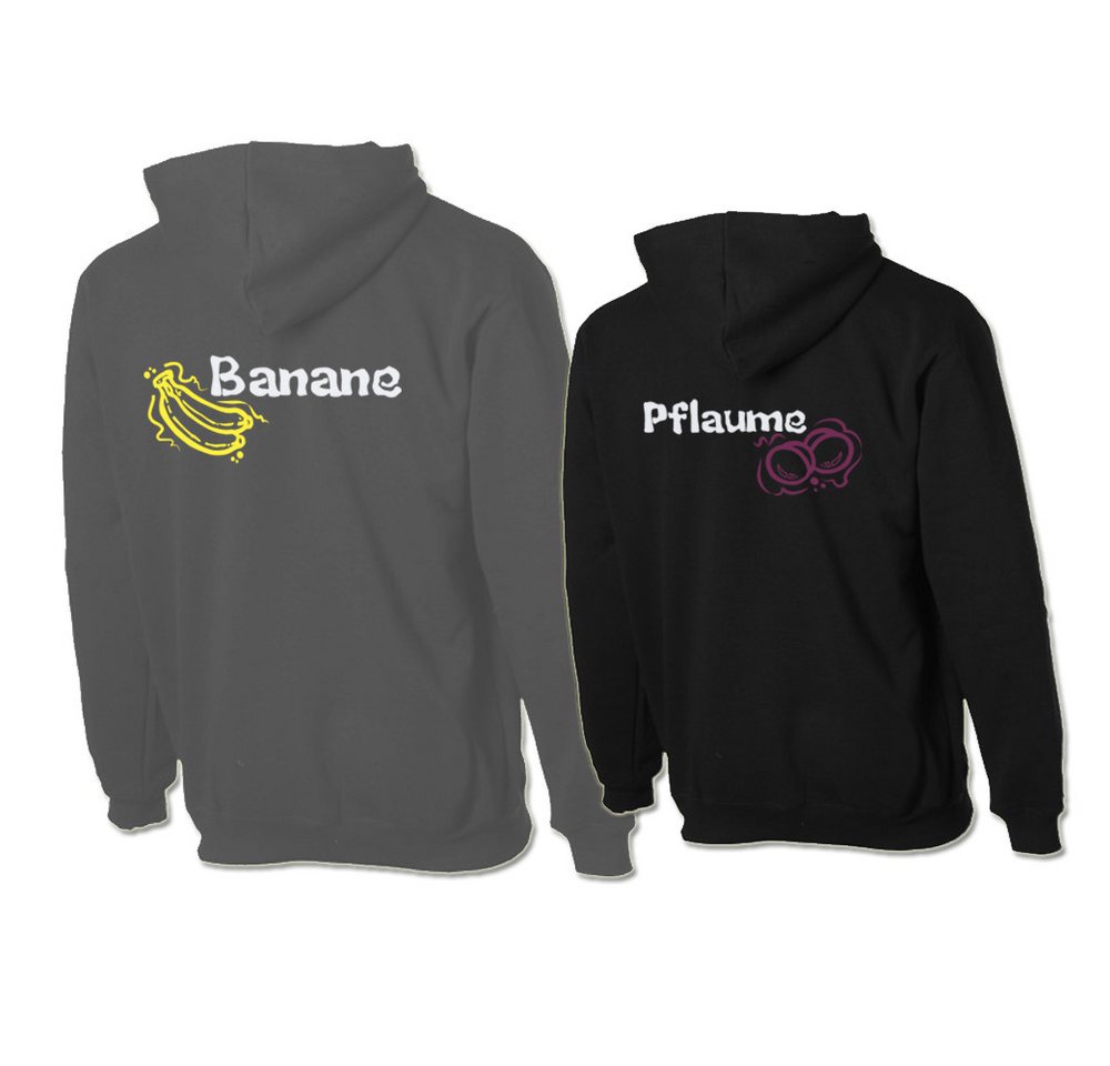 G-graphics Hoodie Pflaume & Banane (Partner- / Paar-Set, Einzelteile zum selbst zusammenstellen) Aufdruck auf der Vorder- oder Rückseiteseite wählbar von G-graphics