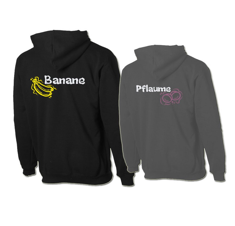 G-graphics Hoodie Pflaume & Banane (Partner- / Paar-Set, Einzelteile zum selbst zusammenstellen) Aufdruck auf der Vorder- oder Rückseiteseite wählbar von G-graphics