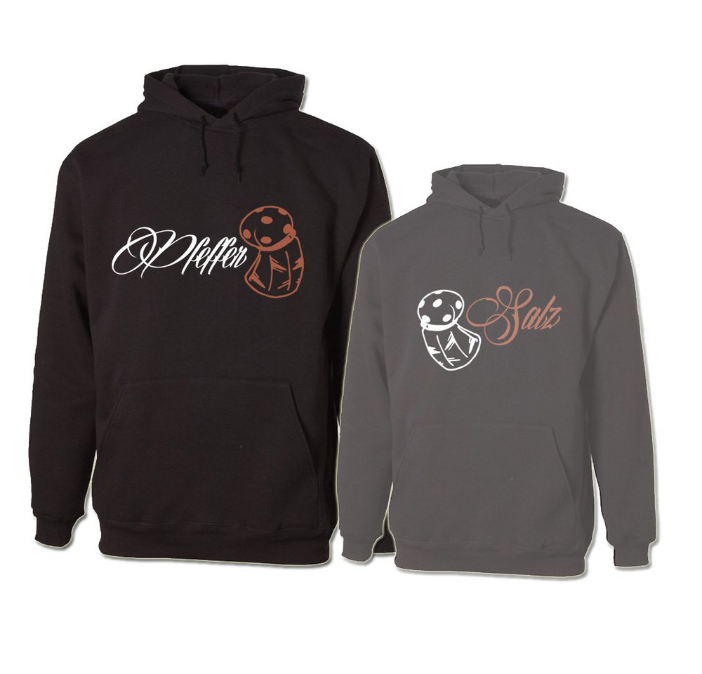 G-graphics Hoodie Salz & Pfeffer (Partner- / Paar-Set, Einzelteile zum selbst zusammenstellen) Aufdruck auf der Vorder- oder Rückseiteseite wählbar von G-graphics