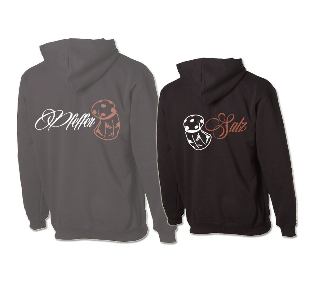 G-graphics Hoodie Salz & Pfeffer Paar- / Partner-Set zum selbst zusammenstellen, Aufdruck auf der Vorder- oder Rückseiteseite wählbar, Spruch/Sprüche/Print/Motiv, für Sie & Ihn von G-graphics