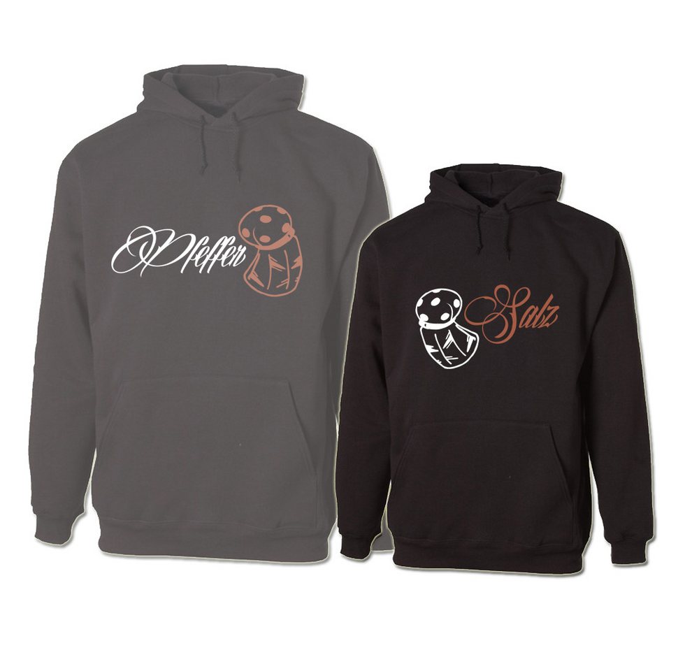 G-graphics Hoodie Salz & Pfeffer (Partner- / Paar-Set, Einzelteile zum selbst zusammenstellen) Aufdruck auf der Vorder- oder Rückseiteseite wählbar von G-graphics
