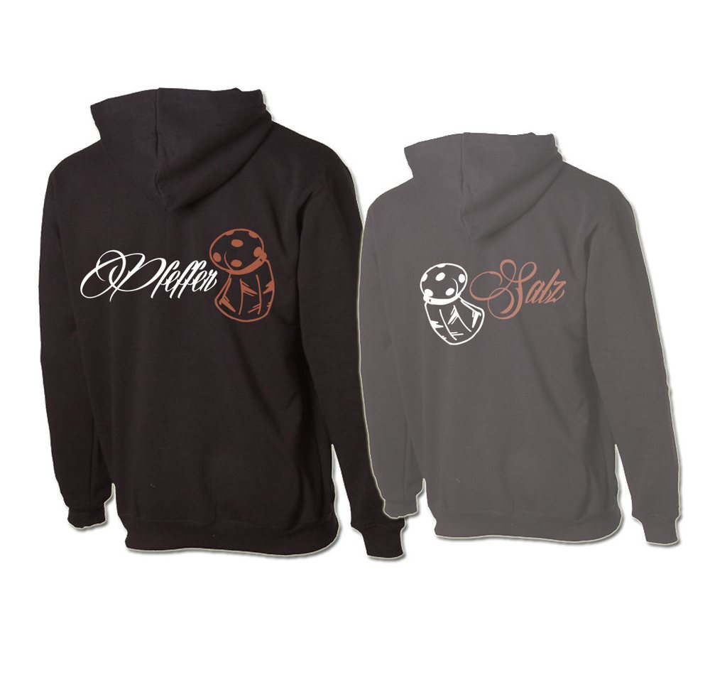 G-graphics Hoodie Salz & Pfeffer (Partner- / Paar-Set, Einzelteile zum selbst zusammenstellen) Aufdruck auf der Vorder- oder Rückseiteseite wählbar von G-graphics