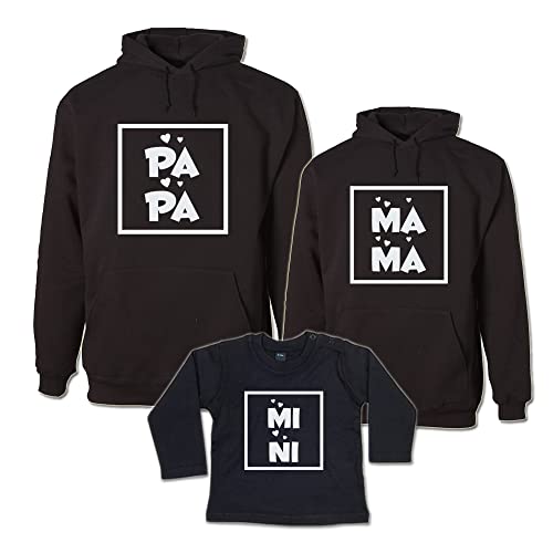 G-graphics Hoodie-Sweater Family-Set Papa, Mama & Mini 155.0123 (Vater L/Mutter M/Kind 3-6 Monate) von G-graphics