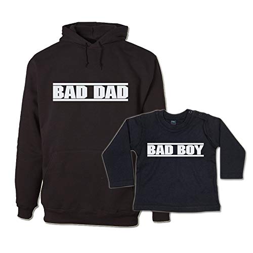 G-graphics Hoodie-Sweater Vater & Sohn Set Bad dad & Bad Boy 155.0013 (Hoodie XL/Sweater 18-24 Monate) von G-graphics