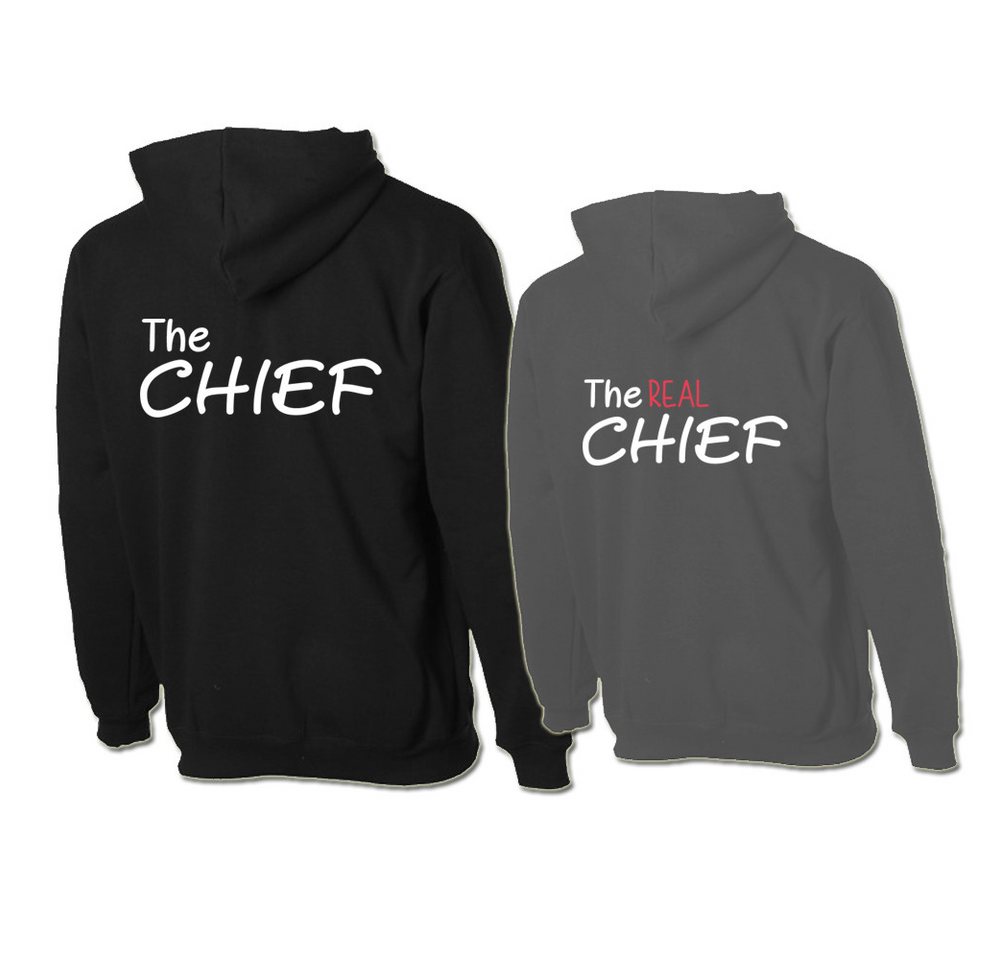 G-graphics Hoodie The Chief & The REAL Chief (Partner- / Paar-Set, Einzelteile zum selbst zusammenstellen) Aufdruck auf der Vorder- oder Rückseiteseite wählbar von G-graphics