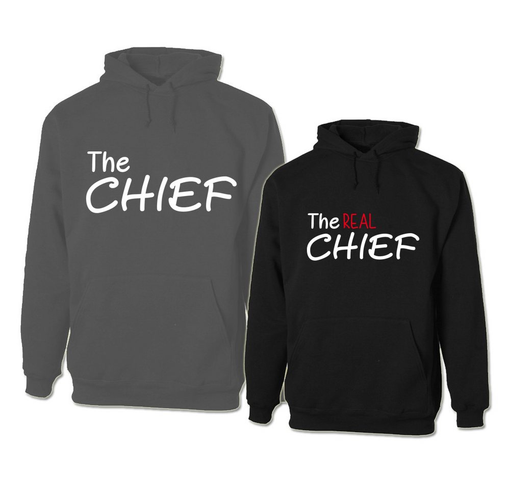 G-graphics Hoodie The Chief & The REAL Chief (Partner- / Paar-Set, Einzelteile zum selbst zusammenstellen) Aufdruck auf der Vorder- oder Rückseiteseite wählbar von G-graphics