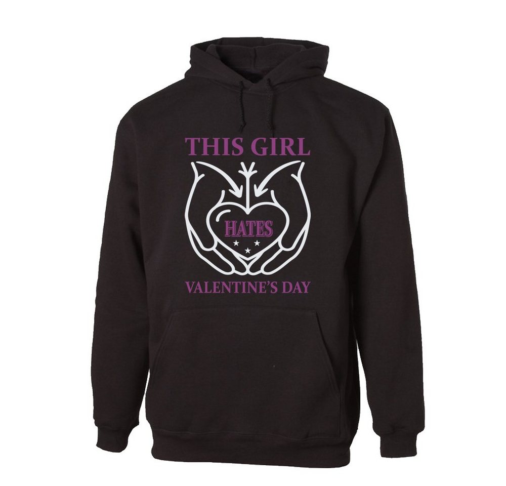 G-graphics Hoodie This Girl hates Valentine´s Day mit trendigem Frontprint, Aufdruck auf der Vorderseite, Spruch/Sprüche/Print/Motiv, für jung & alt von G-graphics