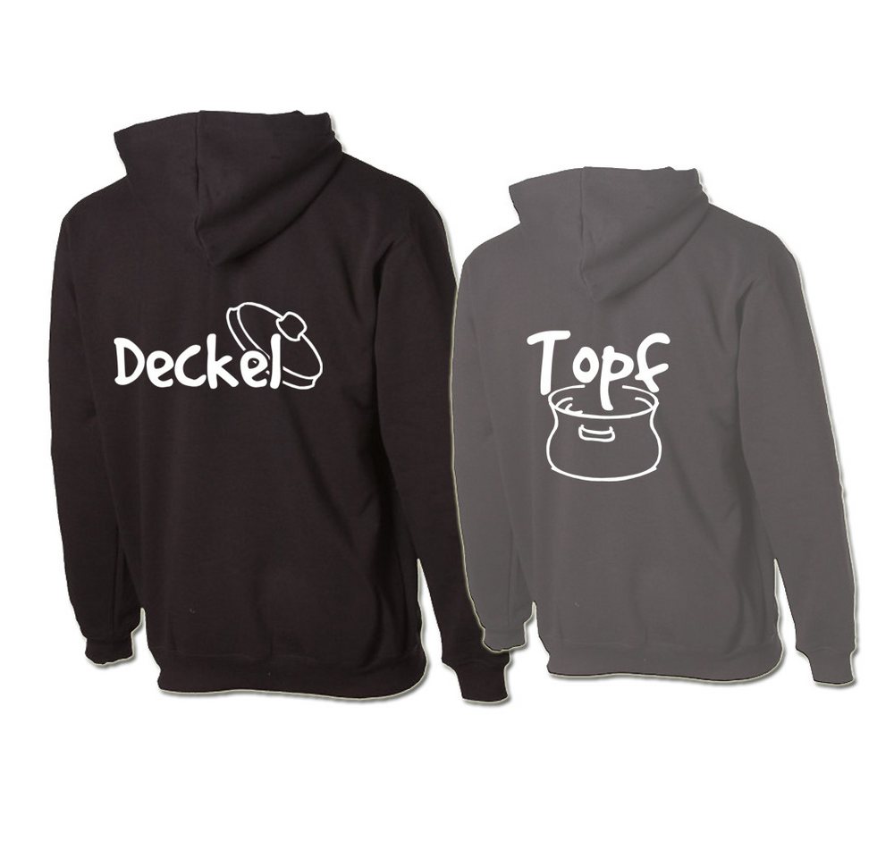 G-graphics Hoodie Topf & Deckel (Partner- / Paar-Set, Einzelteile zum selbst zusammenstellen) Aufdruck auf der Vorder- oder Rückseiteseite wählbar von G-graphics