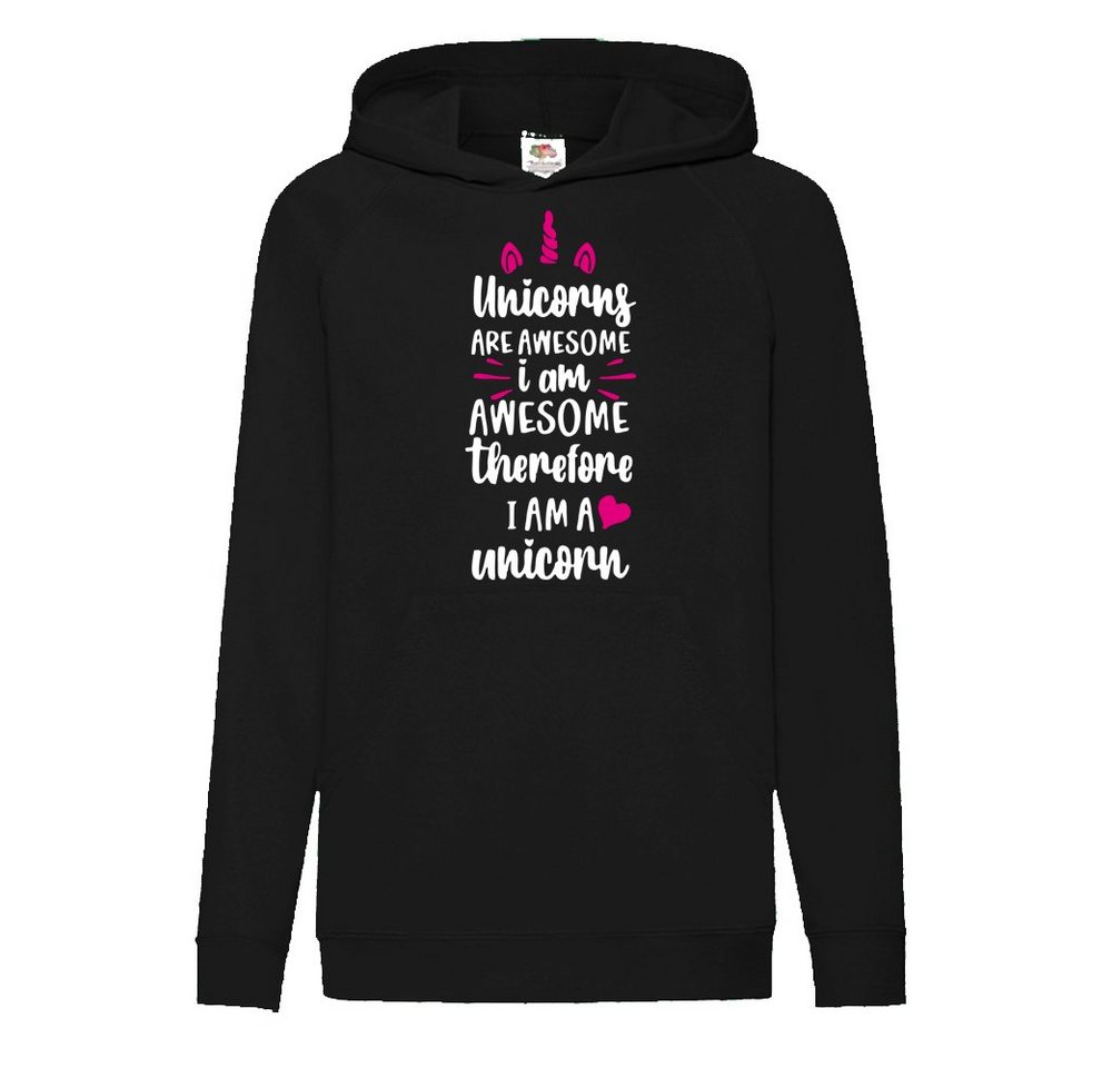 G-graphics Hoodie Unicorn are awesome – I am awesome – therefore I am a Unicorn Kinder Hoodie / Kapuzenpullover, Mit Spruch / Sprüche / Print / Motiv von G-graphics