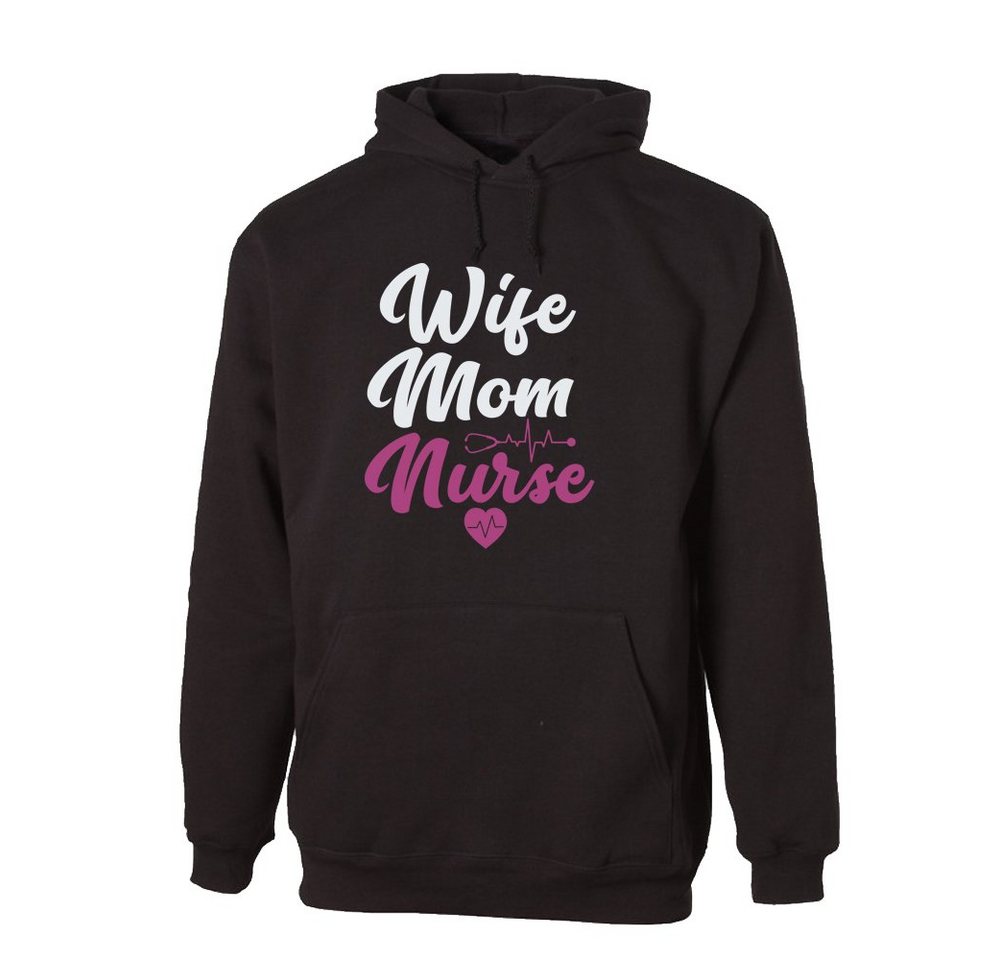 G-graphics Hoodie Wife – Mom – Nurse mit trendigem Frontprint für die, die ihren Job lieben zum Muttertag von G-graphics