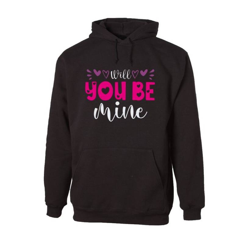 G-graphics Hoodie Will you be mine Unisex mit trendigem Frontprint mit Spruch zum Valentinstag von G-graphics