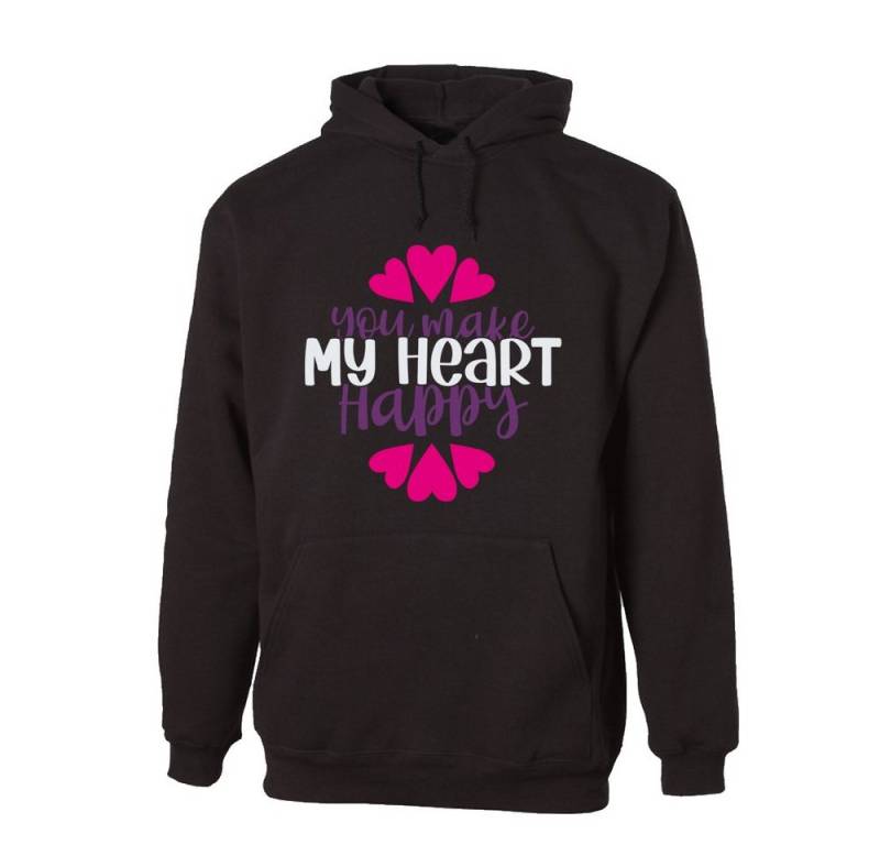 G-graphics Hoodie You make my heart happy Unisex mit trendigem Frontprint mit Spruch zum Valentinstag von G-graphics