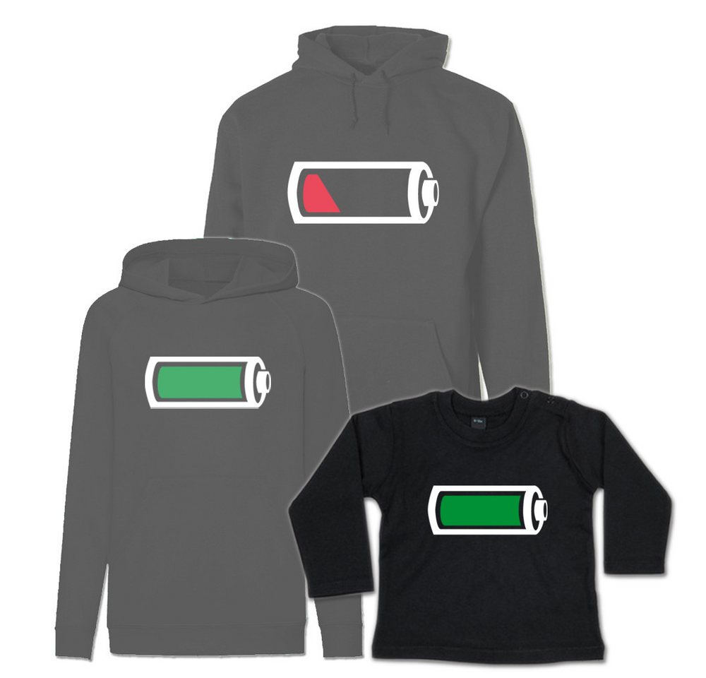 G-graphics Kapuzenpullover Batterie leer & Batterie voll (Familienset, Einzelteile zum selbst zusammenstellen) Kinder & Erwachsenen-Hoodie & Baby Sweater von G-graphics