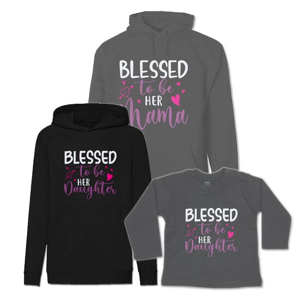 G-graphics Kapuzenpullover Blessed to be her Mama & Blessed to be her Daughter (Familienset, Einzelteile zum selbst zusammenstellen) Kinder & Erwachsenen-Hoodie & Baby Sweater von G-graphics