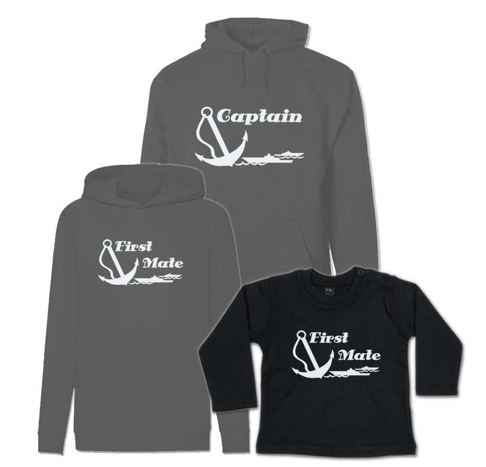 G-graphics Kapuzenpullover Captain & First Mate (Familienset, Einzelteile zum selbst zusammenstellen) Kinder & Erwachsenen-Hoodie & Baby Sweater von G-graphics