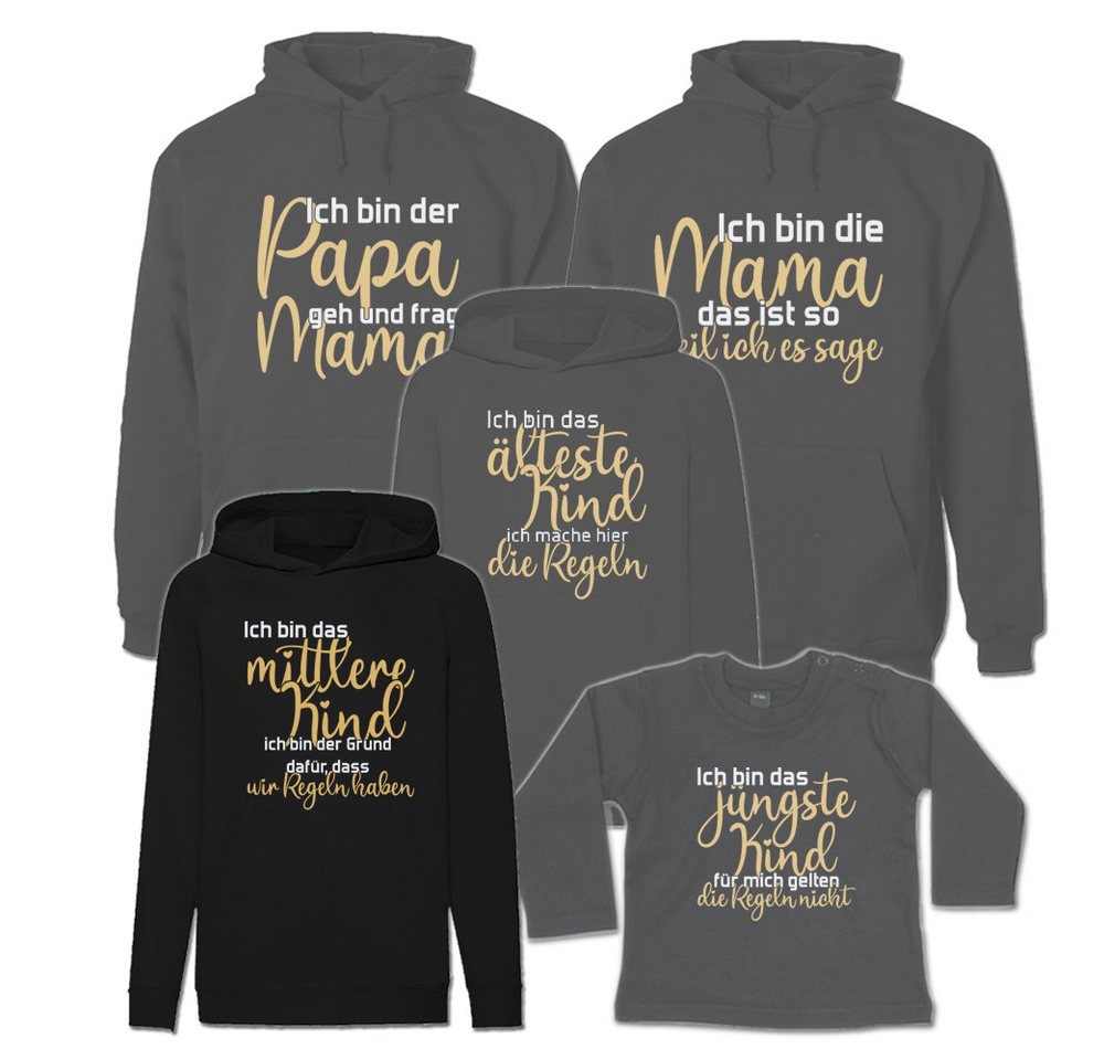 G-graphics Kapuzenpullover Die Regeln der Familie (Familienset, Einzelteile zum selbst zusammenstellen) Kinder & Erwachsenen-Hoodie & Baby Sweater von G-graphics